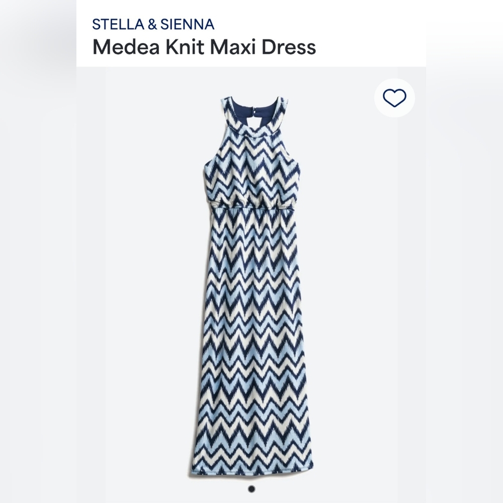 Stella & Sienna Blue and White Knit Maxi Dress